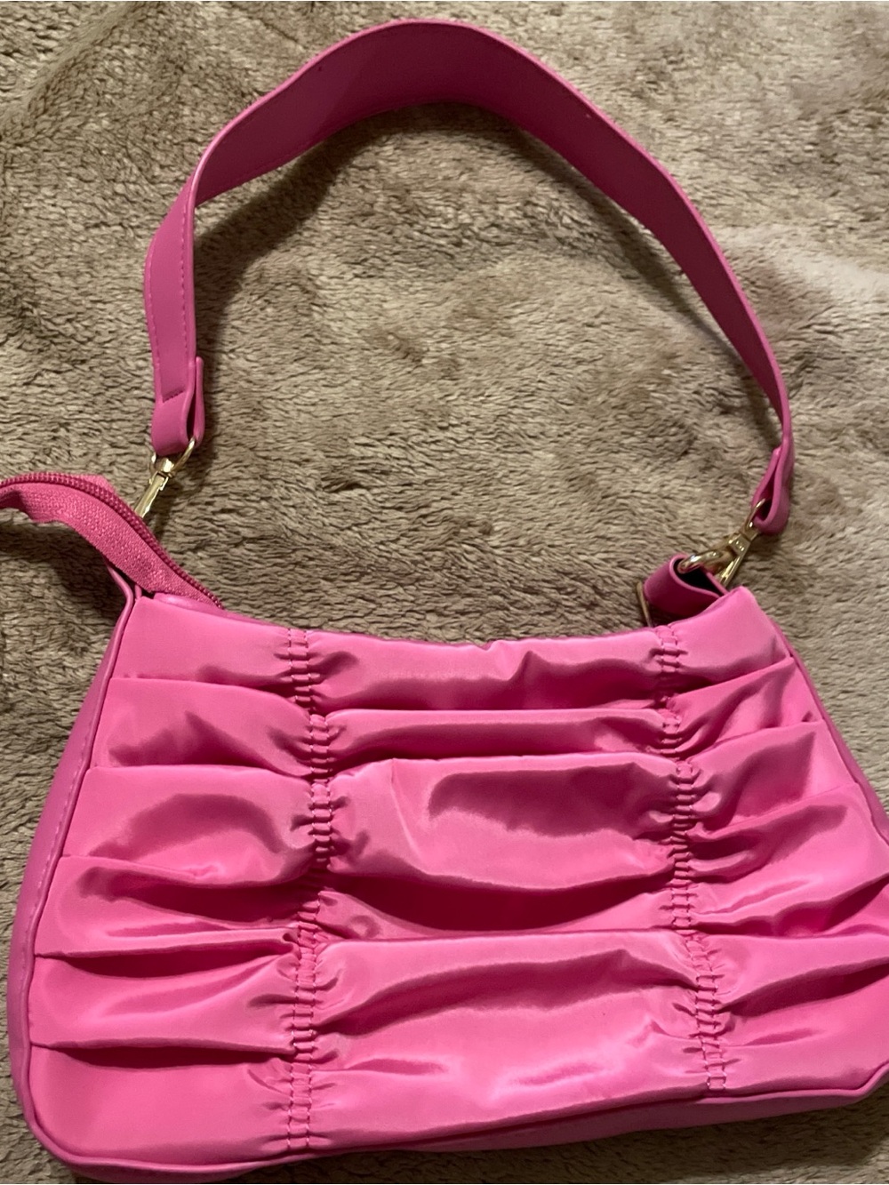 Hot Pink Ruched Shoulder Bag unknown the brand